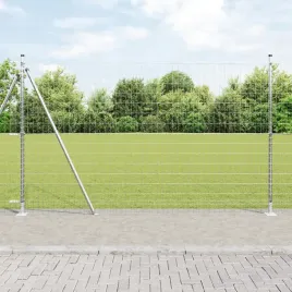 vidaxl-ogrodzenie-euro-z-7-slupami-z-flanszami-15x10-m-stal-ocynkowana