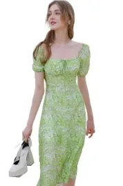 shein-sukienka-prosta-zielona-w-kwiaty-40-42-lsr