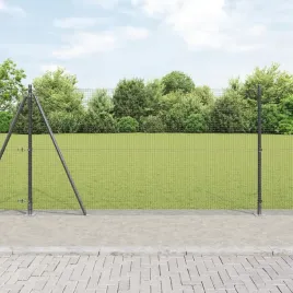 vidaxl-ogrodzenie-spawane-z-13-slupkami-flanszowymi-szare-12x25-m-stal