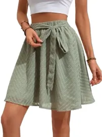 shein-zielona-rozkloszowana-spodnica-damska-z-wiazaniem-xl-1eh