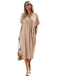 shein-sukienka-bezowa-prosta-gladka-midi-36-v3b