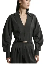karen-millen-czarna-bluzka-z-dlugim-rekawem-dla-niskich-38-b1f