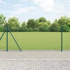 vidaxl-ogrodzenie-spawane-z-13-slupkami-z-flanszami-zielone-0-8x50-m-stal
