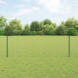 vidaxl-ogrodzenie-euro-z-11-slupkami-zielonym-1x25-m-stalowym