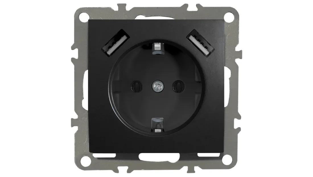 quadra-gniazdo-schuko-2x-usb-2-1a-czarne-matowe