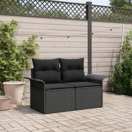 vidaxl-sofa-ogrodowa-2-osobowa-z-poduszkami-czarny-polirattan