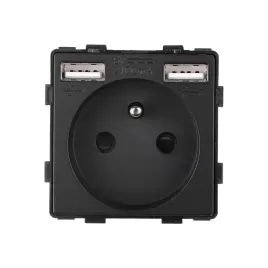 modul-gniazdko-szklane-pojedyncze-2x-usb-a-kontakt-16a