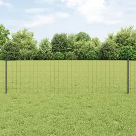 vidaxl-ogrodzenie-z-11-slupkami-szarym-06x25-m-stal