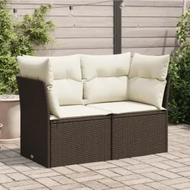 vidaxl-sofa-ogrodowa-z-poduszkami-2-osobowa-brazowa-polirattan