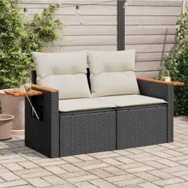 vidaxl-sofa-ogrodowa-z-poduszkami-2-osobowa-czarna-polirattan