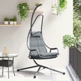 vidaxl-hustawka-z-stojakiem-i-poduszka-antracytowa-stal