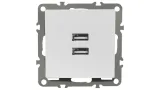 quadra-gniazdo-2x-usb-2-1a-biale