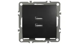 quadra-gniazdo-2x-usb-2-1a-czarne-matowe