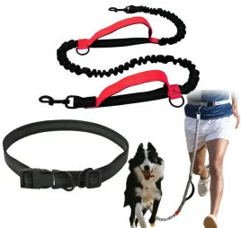 smycz-elastyczna-do-biegania-z-amortyzatorem-pas-biodrowy-odblaskowa-mocna