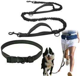 smycz-elastyczna-do-biegania-z-amortyzatorem-pas-biodrowy-odblaskowa-mocna