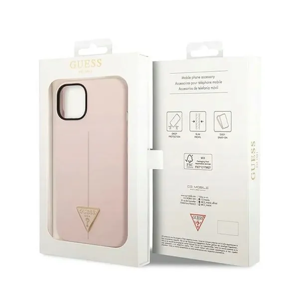 guess-silicone-triangle-logo-etui-iphone-14-rozowy-funkcje-ladowanie-indukcyjne-pochlanianie-wstrzasow