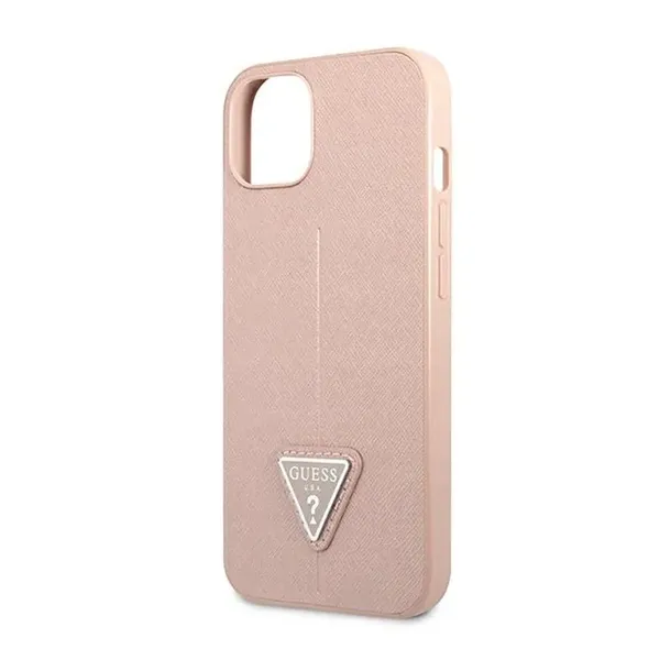 guess-saffiano-triangle-logo-case-etui-iphone-14-plus-rozowy-typ-plecki