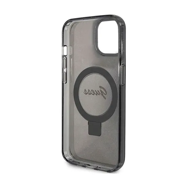 guess-ring-stand-script-glitter-magsafe-etui-iphone-15-plus-czarny-funkcje-ladowanie-indukcyjne-pochlanianie-wstrzasow