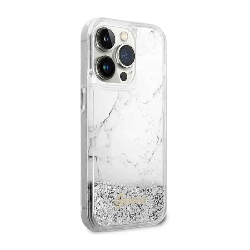 guess-liquid-glitter-marble-etui-iphone-14-pro-bialy