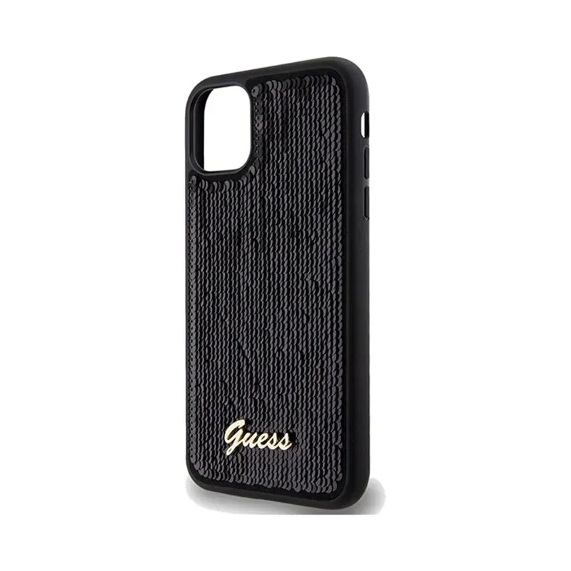 guess-sequin-script-metal-etui-iphone-11-czarny