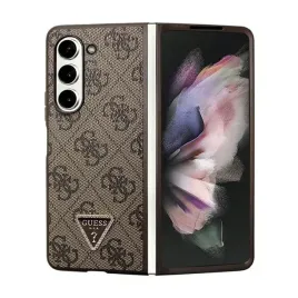 guess-leather-4g-triangle-strass-etui-samsung-z-fold-5-brazowy
