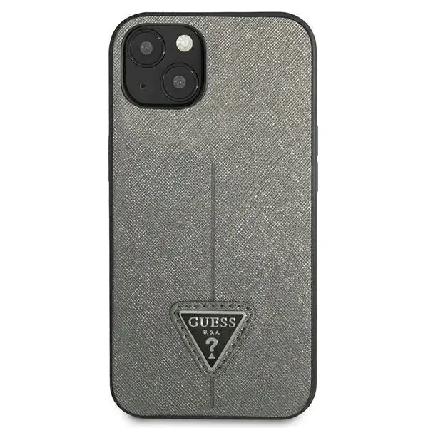 guess-saffiano-triangle-logo-case-etui-iphone-13-srebrny-przeznaczenie-apple