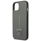 guess-saffiano-triangle-logo-case-etui-iphone-13-srebrny-material-tworzywo-sztuczne