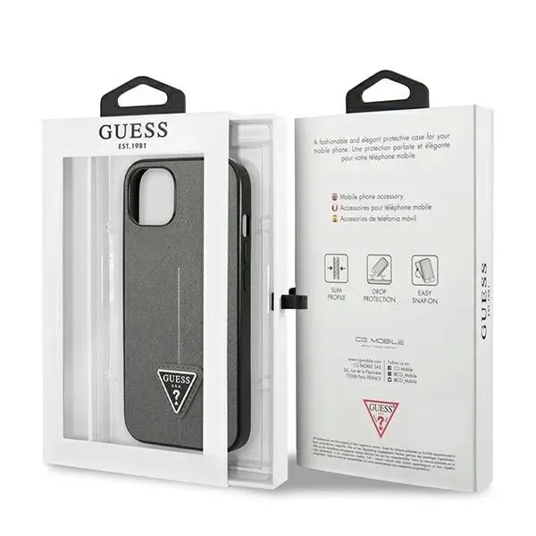 guess-saffiano-triangle-logo-case-etui-iphone-13-srebrny-funkcje-pochlanianie-wstrzasow