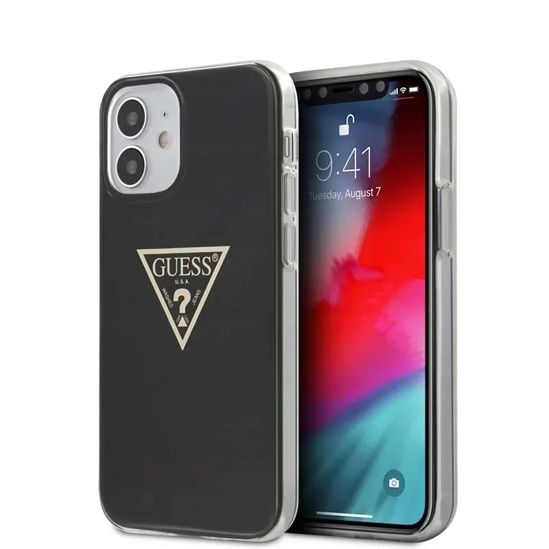 guess-metallic-triange-etui-iphone-12-mini-czarny-stan-nowy