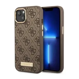 guess-4g-logo-plate-magsafe-etui-iphone-14-plus-brazowy