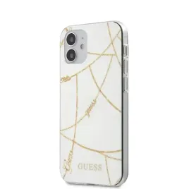 guess-gold-chain-etui-iphone-12-mini-bialy