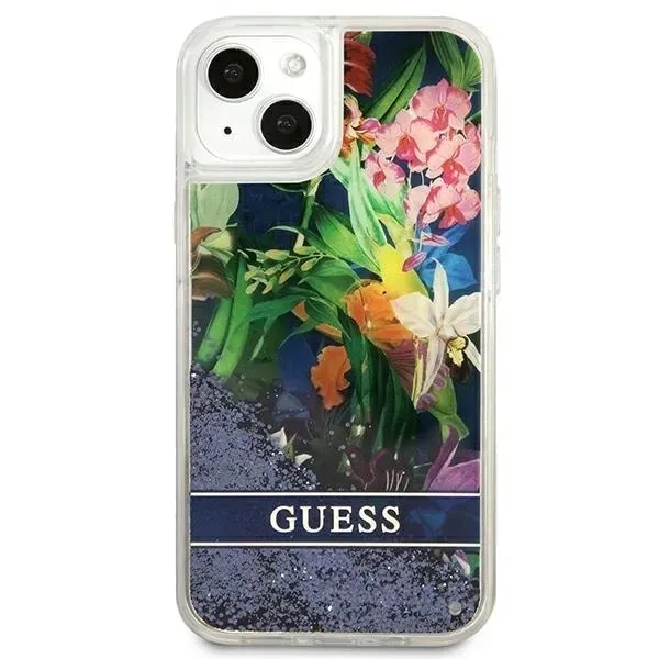 guess-liquid-glitter-flower-etui-iphone-13-mini-niebieski-kolor-wielokolorowy