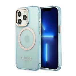 guess-gold-outline-translucent-magsafe-etui-iphone-13-pro-niebieski