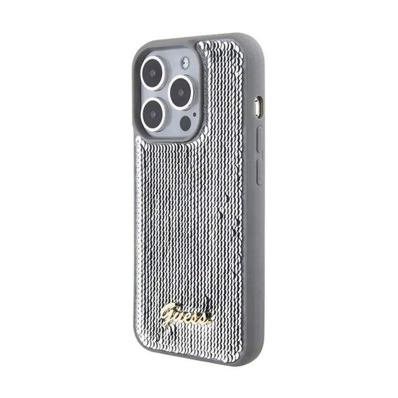 guess-sequin-script-metal-etui-iphone-15-pro-max-srebrny-stan-nowy