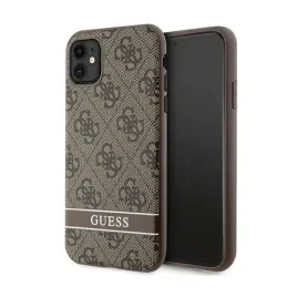 guess-4g-printed-stripe-etui-iphone-11-iphone-xr-brazowy