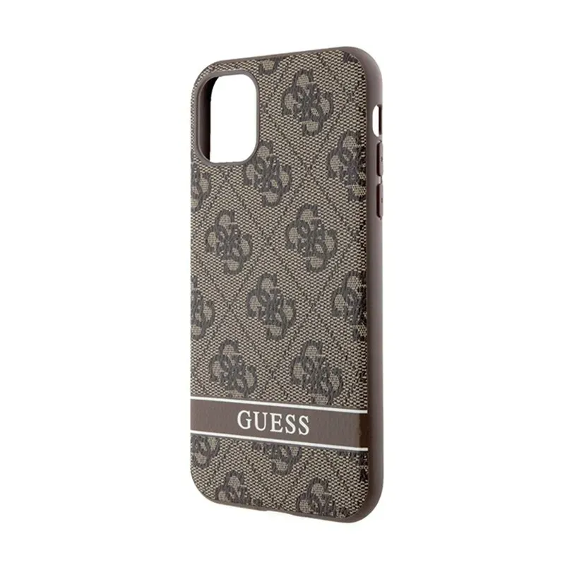 guess-4g-printed-stripe-etui-iphone-11-iphone-xr-brazowy