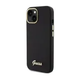 guess-silicone-script-metal-logo-and-frame-etui-iphone-15-czarny-stan-nowy