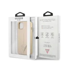guess-saffiano-triangle-logo-case-etui-iphone-13-mini-bezowy