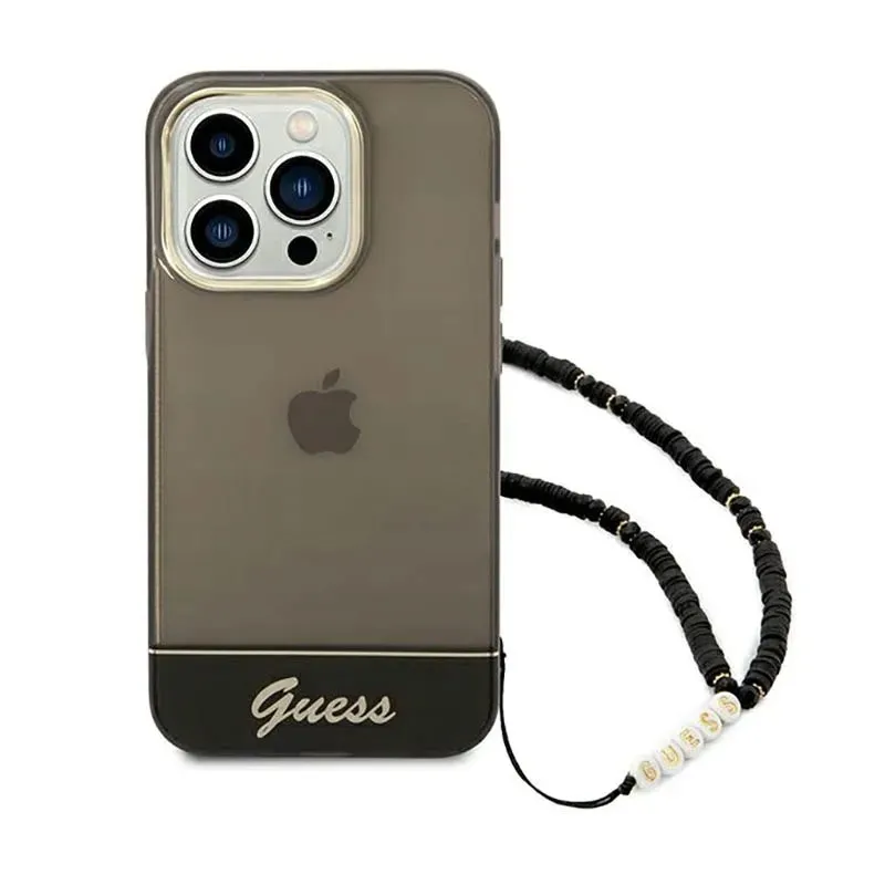 guess-translucent-pearl-strap-etui-iphone-14-pro-max-czarny-stan-nowy
