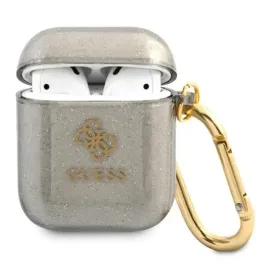 guess-colored-glitter-etui-airpods-czarny