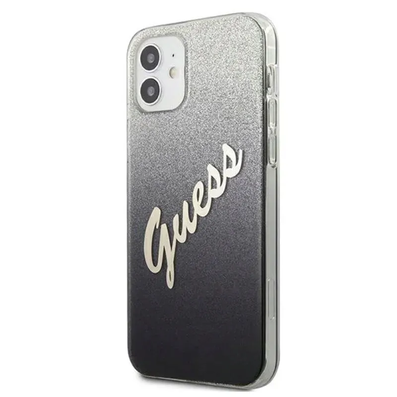 guess-glitter-gradient-script-etui-iphone-12-mini-czarny-stan-nowy