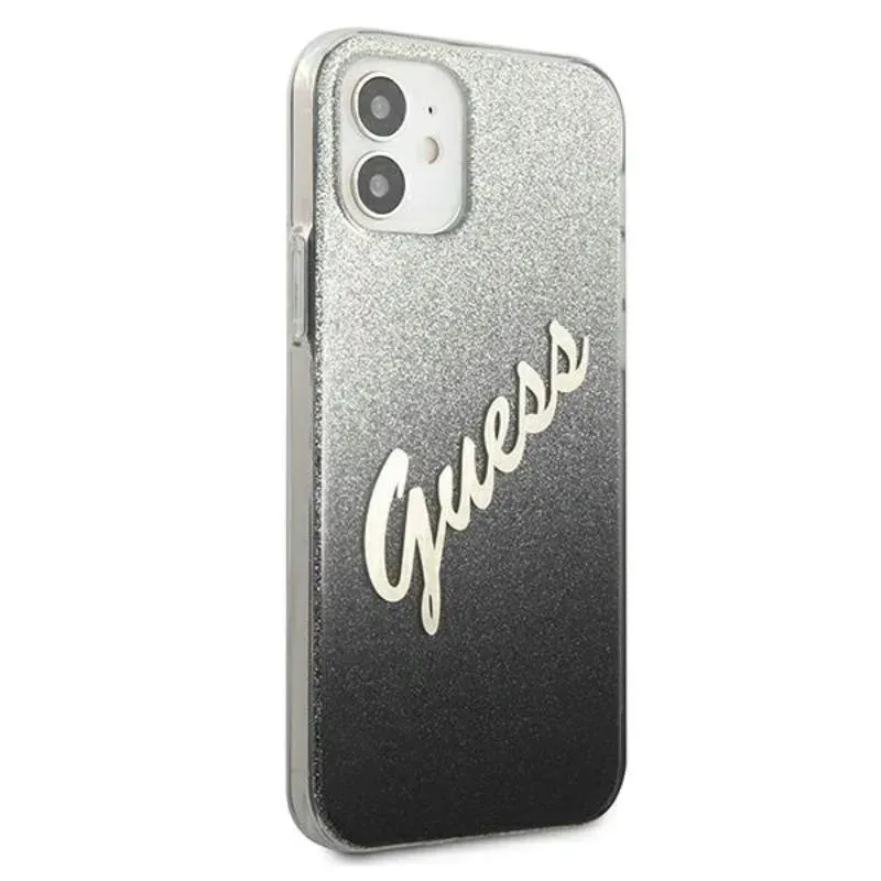 guess-glitter-gradient-script-etui-iphone-12-mini-czarny