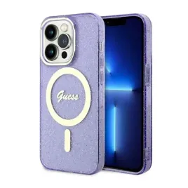 guess-glitter-gold-magsafe-etui-iphone-14-pro-max-purpurowy
