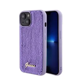 guess-sequin-script-metal-etui-iphone-15-fioletowy