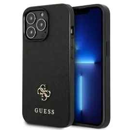 guess-saffiano-4g-small-metal-logo-etui-iphone-13-pro-czarny