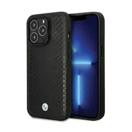bmw-leather-diamond-pattern-etui-iphone-14-pro-czarny