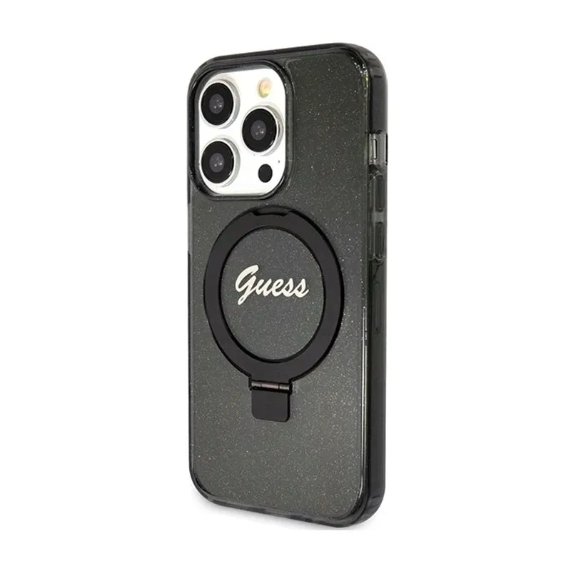 guess-ring-stand-script-glitter-magsafe-etui-iphone-15-pro-czarny-stan-nowy