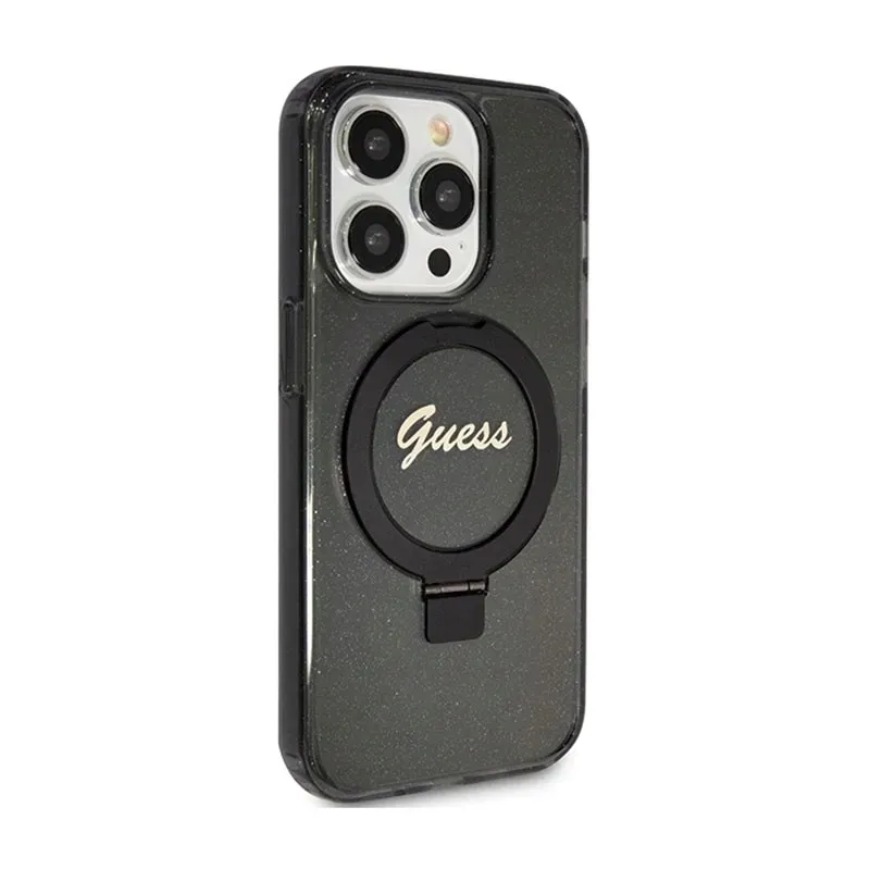 guess-ring-stand-script-glitter-magsafe-etui-iphone-15-pro-czarny
