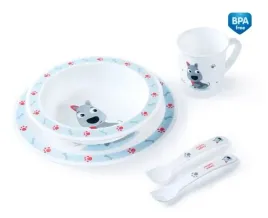 canpol-4-401-plastikowy-zestaw-stolowy-cute-animals-piesek-niebieski