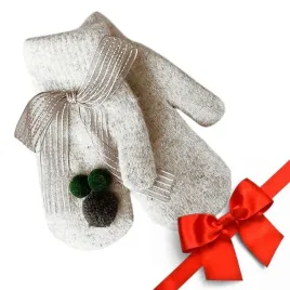 rekawiczki-cute-pompony-kokarda-szare-rek127